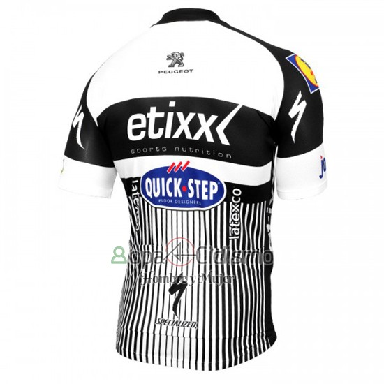Etixx Quick Step Ropa Ciclismo Culotte Corto 2016 Mangas Cortas Blanco y Negro